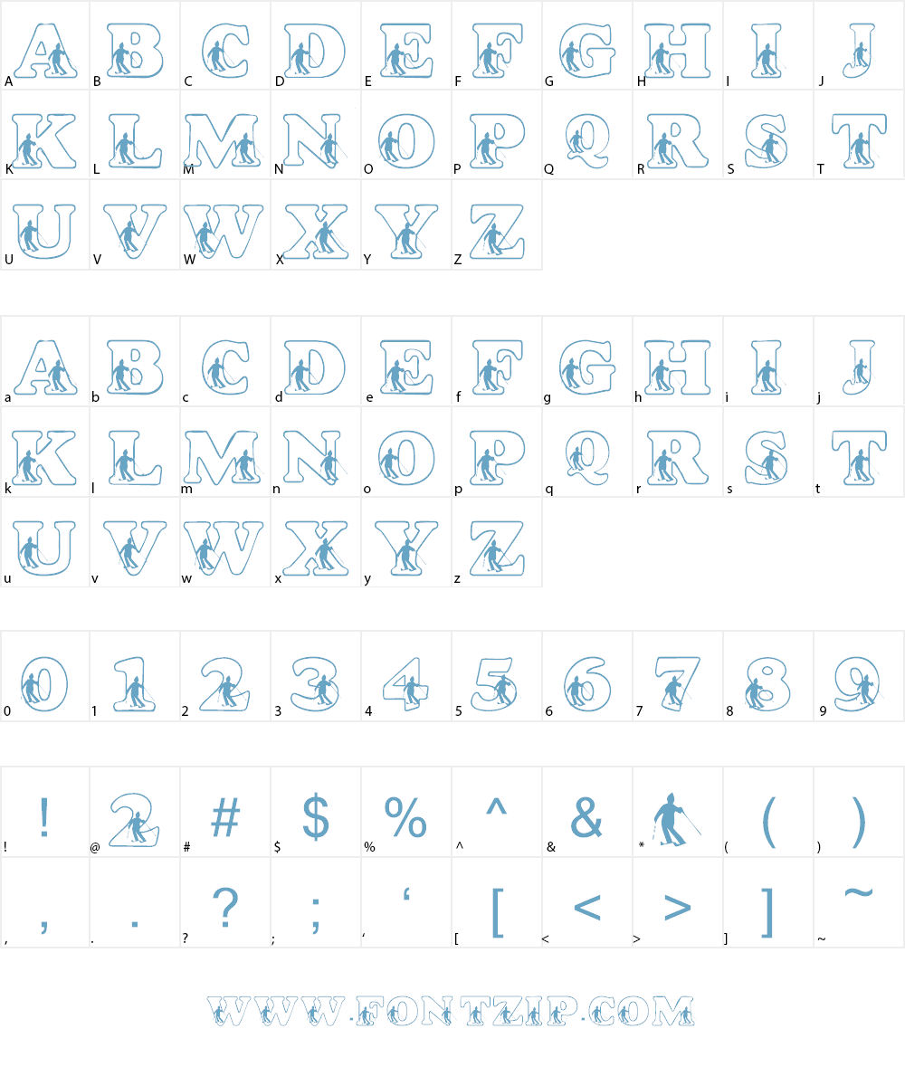 LMS Slalom Script Font Character